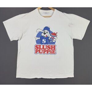 Vintage Y2K Slush Puppie Drink Snack Junk Food Sweet White Shirt Promo XL Rare